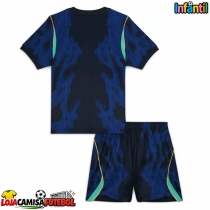 Camisa de Futebol Brasil Equipamento Secundário Infantil Mundo 2026 Manga Curta (+ Calças curtas)